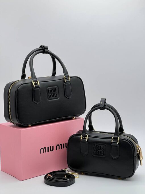 Сумка Miu Miu Arcadie Leather (два размера 23/13 и 28/14 см) чёрная - фото 1
