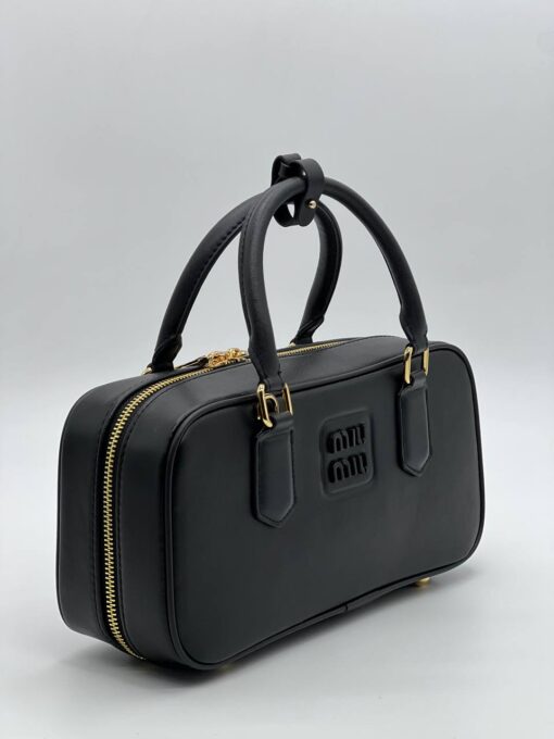 Сумка Miu Miu Arcadie Leather (два размера 23/13 и 28/14 см) чёрная - фото 3