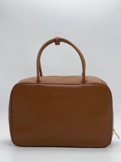 Сумка Miu Miu Leather Top-Handle (два размера 30/20 и 35/23 см) коричневая