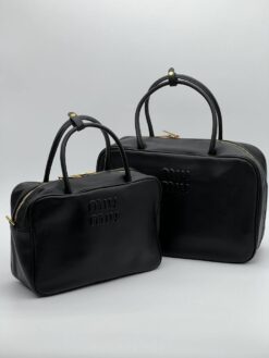 Сумка Miu Miu Leather Top-Handle (два размера 30/20 и 35/23 см) чёрная