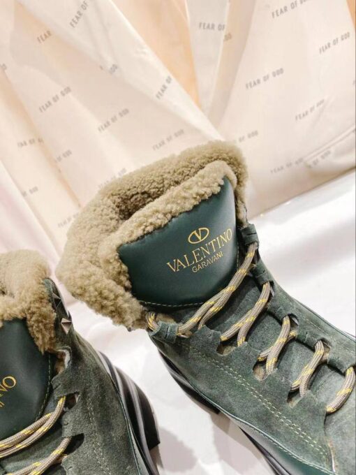 Ботинки Валентино A120151 премиум зимние хаки - фото 3