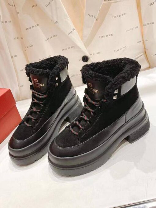 Ботинки Валентино A120182 премиум зимние чёрные - фото 1