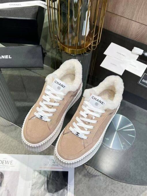 Кроссовки женские Chanel Premium A120784 зимние бежевые - фото 5