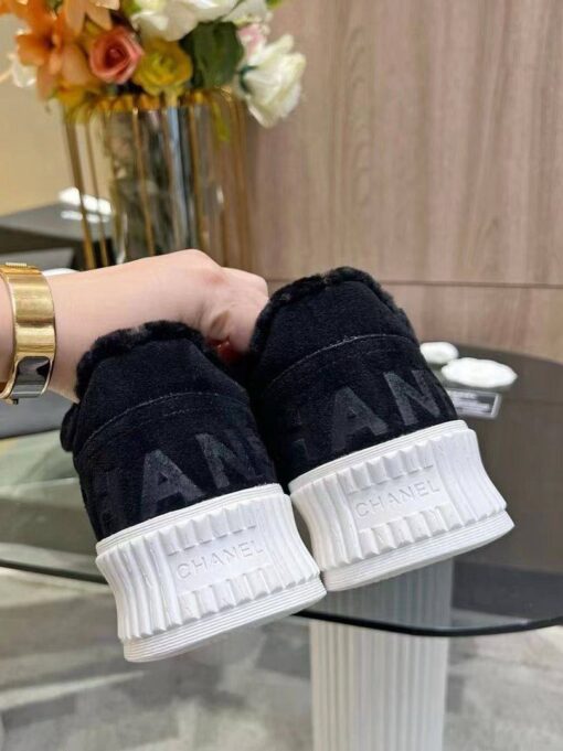 Кроссовки женские Chanel Premium A120808 зимние чёрные - фото 4