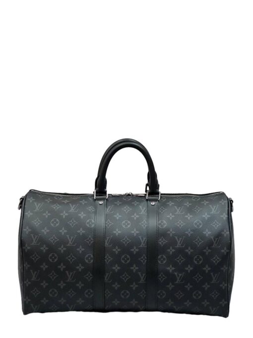 Сумка дорожная Louis Vuitton Keepall M40605-02 Premium чёрно-серая (три размера 45, 50, 55 см) - фото 1