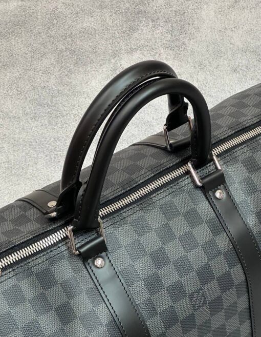 Сумка дорожная Louis Vuitton Keepall M40605-01 Premium чёрно-серая (три размера 45, 50, 55 см) - фото 4