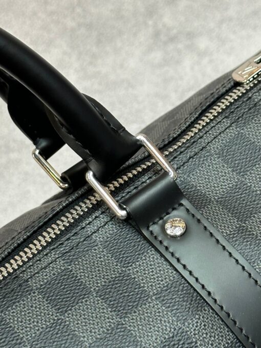 Сумка дорожная Louis Vuitton Keepall M40605-01 Premium чёрно-серая (три размера 45, 50, 55 см) - фото 5