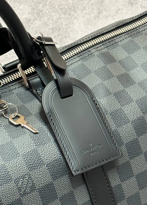 Сумка дорожная Louis Vuitton Keepall M40605-01 Premium чёрно-серая (три размера 45, 50, 55 см) - фото 9
