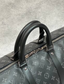 Сумка дорожная Louis Vuitton Keepall M40605-02 Premium чёрно-серая (три размера 45, 50, 55 см)