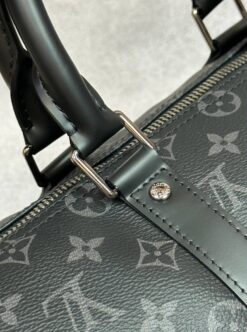 Сумка дорожная Louis Vuitton Keepall M40605-02 Premium чёрно-серая (три размера 45, 50, 55 см)