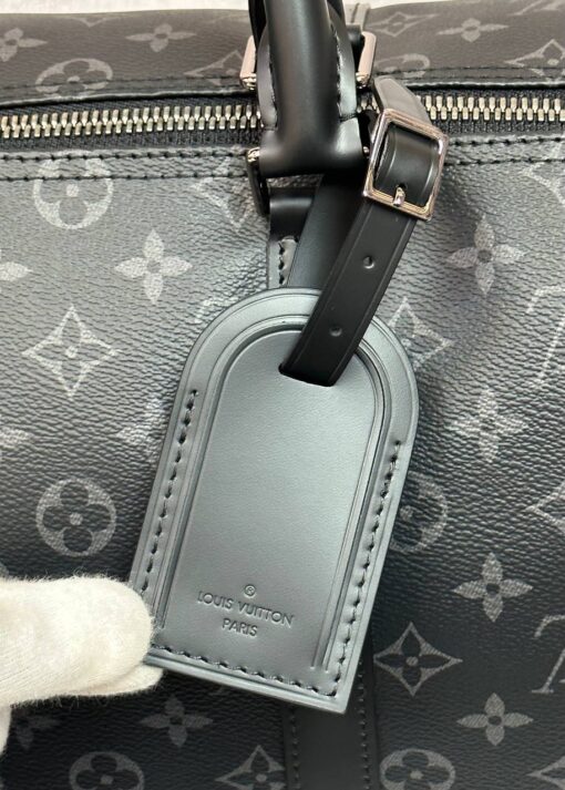 Сумка дорожная Louis Vuitton Keepall M40605-02 Premium чёрно-серая (три размера 45, 50, 55 см) - фото 11