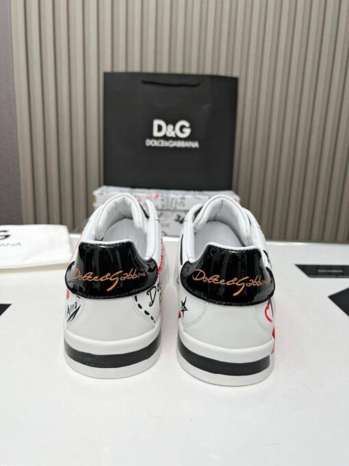 Кроссовки мужские Dolce & Gabbana Portofino A121241 с принтом белые - фото 2