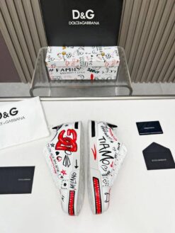 Кроссовки мужские Dolce & Gabbana Portofino A121241 с принтом белые