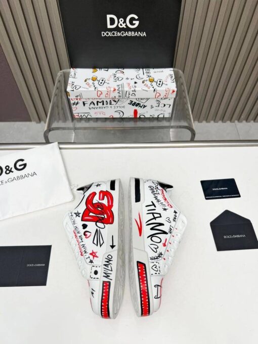 Кроссовки мужские Dolce & Gabbana Portofino A121241 с принтом белые - фото 6
