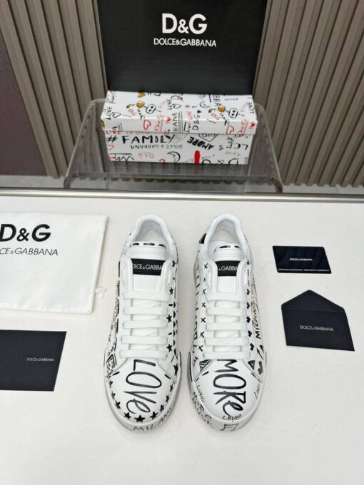 Кроссовки мужские Dolce & Gabbana Portofino A121268 с принтом белые - фото 5