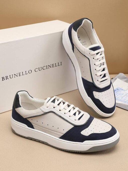 Кроссовки мужские Brunello Cucinelli A121807 White-Blue - фото 1