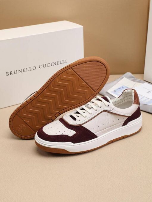 Кроссовки мужские Brunello Cucinelli A121831 White-D.Brown - фото 4