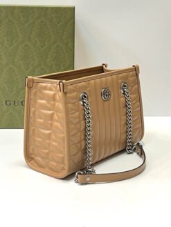 Женская сумка Gucci GG Marmont Premium 25/18/11 см коричневая - фото 3