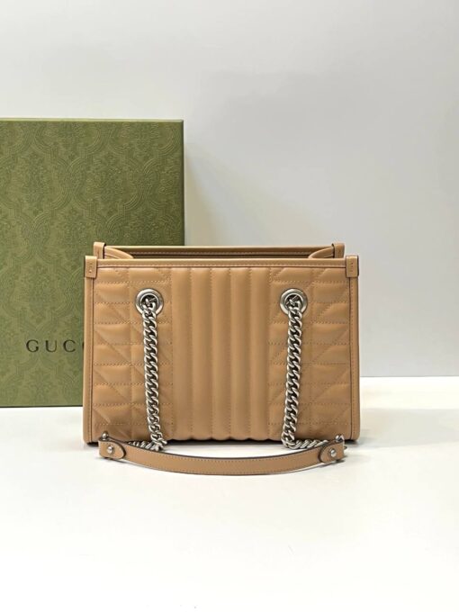 Женская сумка Gucci GG Marmont Premium 25/18/11 см коричневая - фото 7