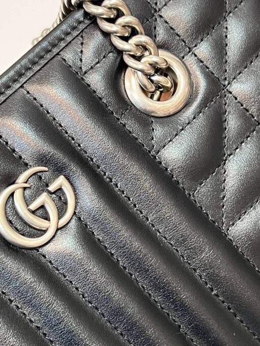 Женская сумка Gucci GG Marmont Premium 25/18/11 см чёрная - фото 2