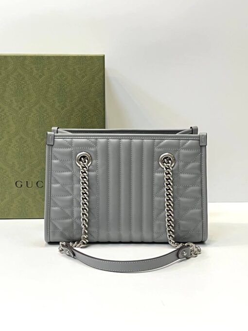 Женская сумка Gucci GG Marmont Premium 25/18/11 см серая - фото 3