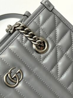 Женская сумка Gucci GG Marmont Premium 25/18/11 см серая