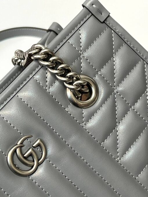 Женская сумка Gucci GG Marmont Premium 25/18/11 см серая - фото 5