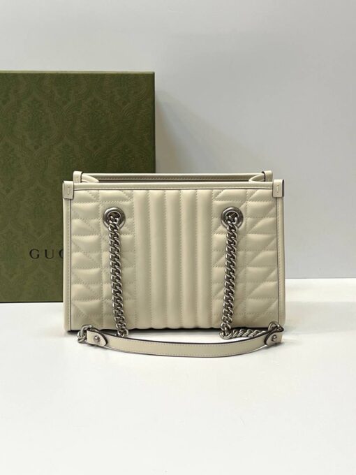 Женская сумка Gucci GG Marmont Premium 25/18/11 см бежевая - фото 3