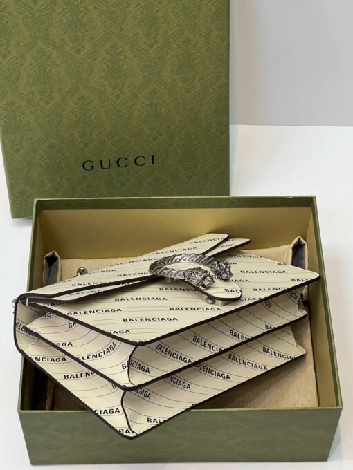 Сумка Gucci & Balenciaga Dionysus The Hacker Project Premium 27/16/9 см белая - фото 3