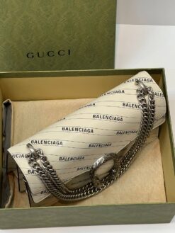 Сумка Gucci & Balenciaga Dionysus The Hacker Project Premium 27/16/9 см белая
