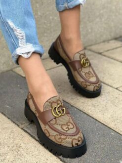 Туфли женские Gucci A122344 коричневые - фото 9