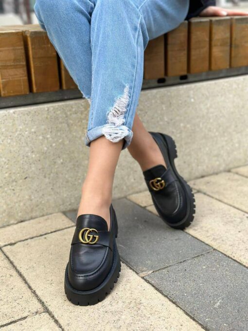 Туфли женские Gucci A122363 чёрные - фото 3