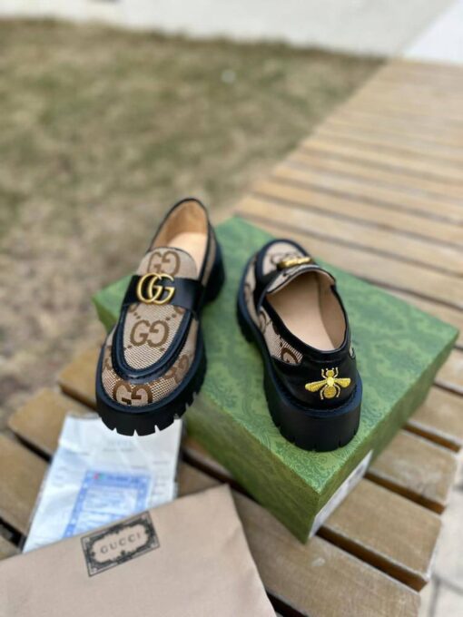 Туфли женские Gucci A122386 коричневые с чёрным - фото 3