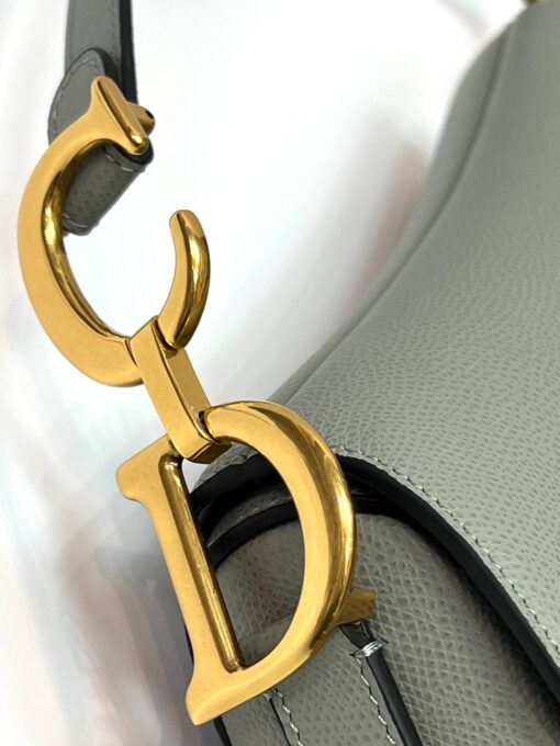 Женская сумка Christian Dior Saddle M0455CBAA Premium 25/20/7 см серая - фото 4