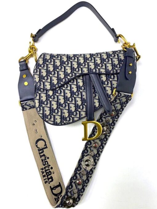 Женская сумка Christian Dior Saddle M0455CTZQ Premium 25/20/7 см жаккард - фото 1