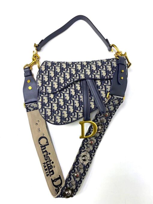 Женская сумка Christian Dior Saddle M0455CTZQ Premium 25/20/7 см жаккард - фото 5