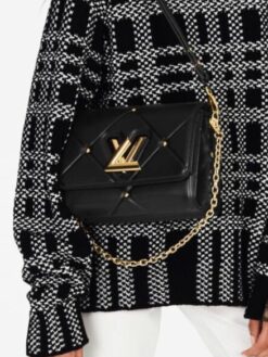 Женская сумка Louis Vuitton Twist MM M59029 Premium 23/15/10 см чёрная - фото 3