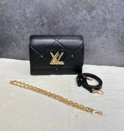 Женская сумка Louis Vuitton Twist MM M59029 Premium 23/15/10 см чёрная