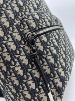 Рюкзак Christian Dior Jacquard Fabric A123142 чёрно-бежевый (ширина 25 и 30 см)