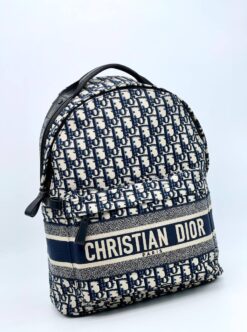 Рюкзак Christian Dior Jacquard Fabric A123142 сине-бежевый (ширина 25 и 30 см)