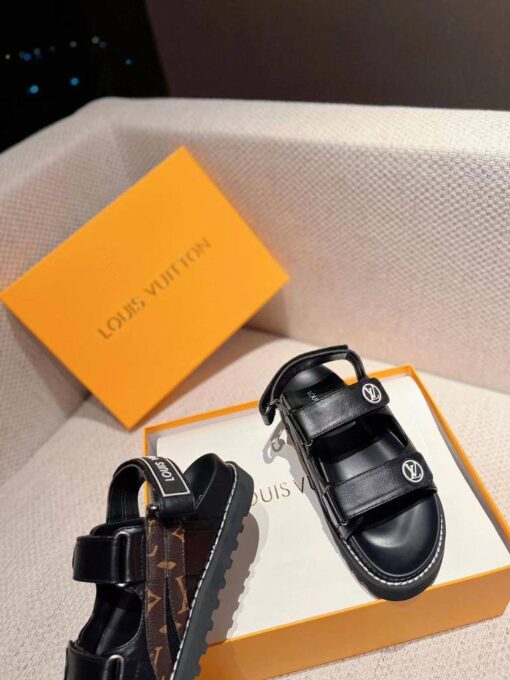 Сандалии женские Louis Vuitton Paseo A123556 чёрные - фото 4