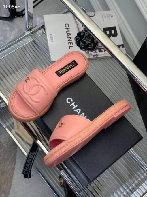 Шлепанцы женские Chanel A123581 розовые - фото 5