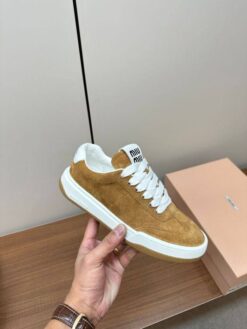 Кроссовки Miu Miu Suede Sneakers 5E118E Premium Chestnut