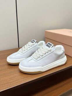 Кроссовки Miu Miu Suede Sneakers 5E118E Premium W.White - фото 11
