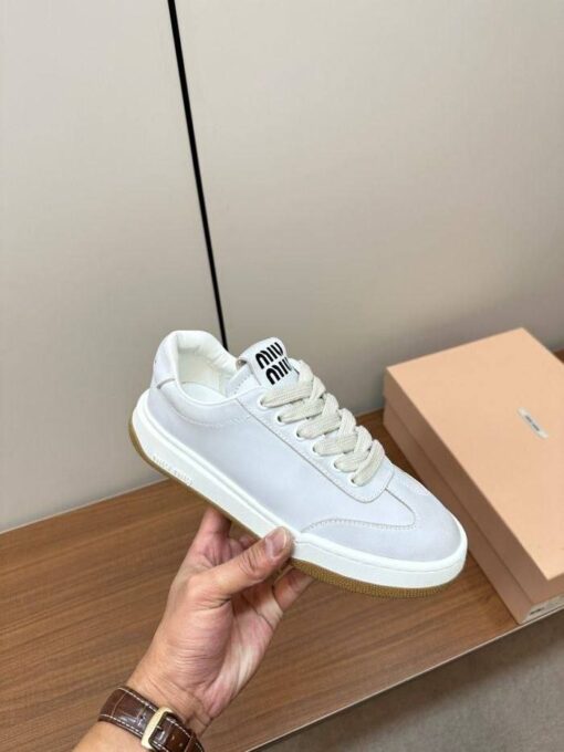 Кроссовки Miu Miu Suede Sneakers 5E118E Premium W.White - фото 4