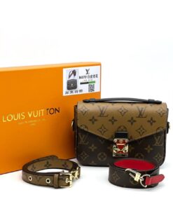 Женская сумка Louis Vuitton Pochette Metis 19/12 см A125141 коричневая