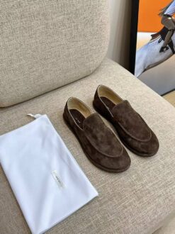 Мокасины The Row Canal Loafer in Suede F1258L74 Premium Brown