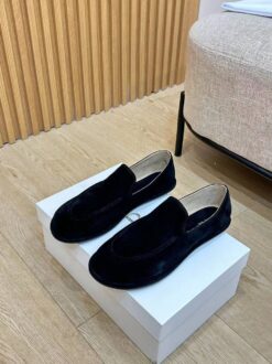 Мокасины The Row Canal Loafer in Suede F1258L74 Premium Black