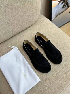 Мокасины The Row Canal Loafer in Suede F1258L74 Premium Black