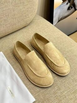 Мокасины The Row Canal Loafer in Suede F1258L74 Premium Beige